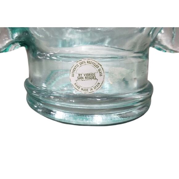 Green Glass Buddah Head Bust Hat Stand by Vidrios San Miguel, 11" Tall - Picture 4 of 9